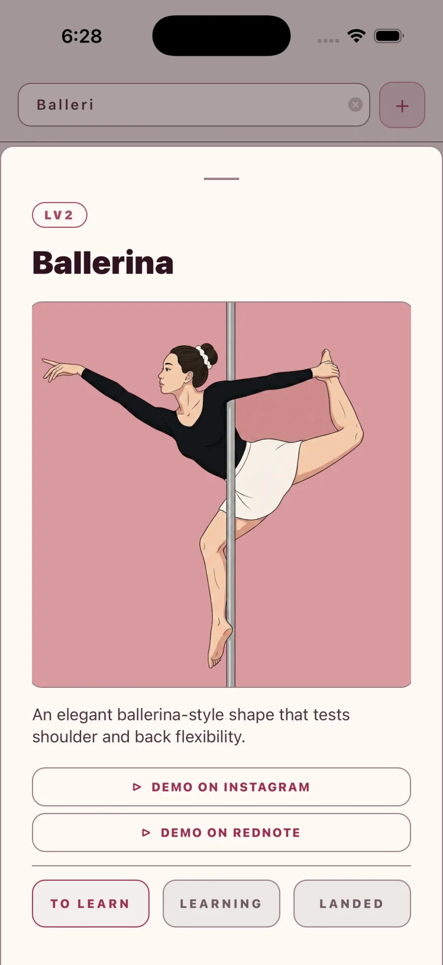 Ballerina trick detail in Polara light mode